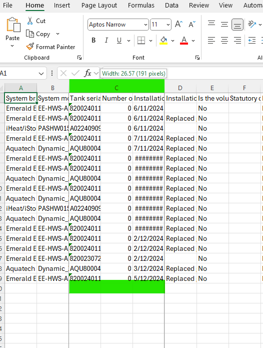 Datafile Excel Expand