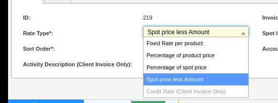 Spot Price Rate Type